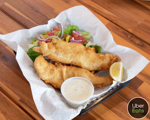 Crumbed FISH & Salad.